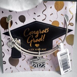 Alex and Ani Silver 2022 Graduation Charm Bracelet